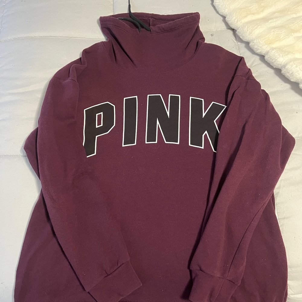 PINK Victoria's Secret Purple Cowl Turtleneck Sweater